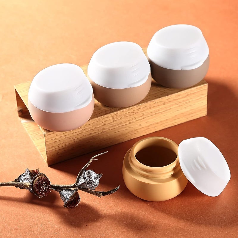 Gemice TSA Approved Travel Size Containers for Toiletries, Silicone Jars, Leak-proof Travel Accessories with Lid for Cosmetic Makeup Face Body Hand Cream (4 Pieces) (Apricot) - Image 5